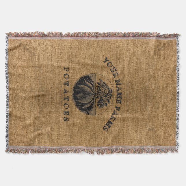 Cobertor Vintage Faux Burlap Potato Sack Modelo (Frente)