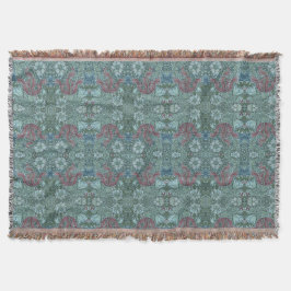 Cobertor Vintage Floral Padrão Verde Azul Branco