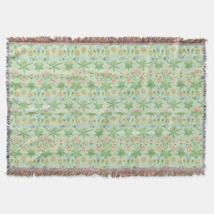 Cobertor Vintage Floral Rosa Azul William Morris Daisy
