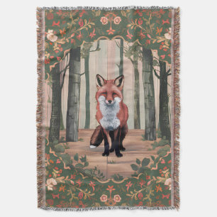 Cobertor Vintage Fox no Woods Nature-Inspirou arte