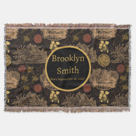 Cobertor Vintage Honeycomb Bee Black Nursery