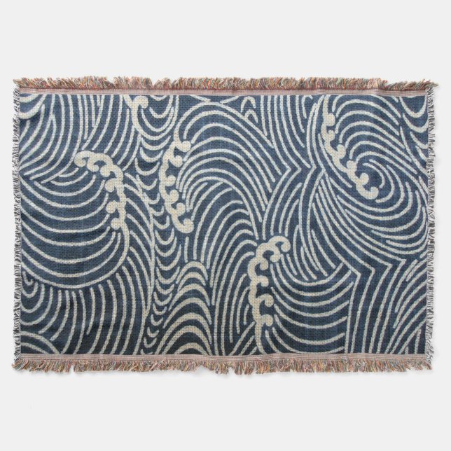 Cobertor Vintage Japonês Textile, Wave Standard (Frente)