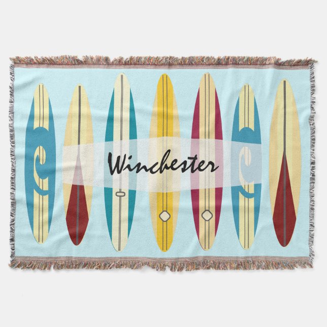 Cobertor Vintage Longboards (Frente)