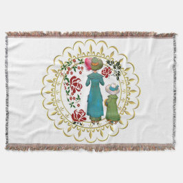 Cobertor Vintage Mãe Filha Duo Rosas vermelhas Floral Doura