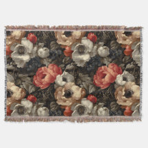 Cobertor Vintage Moody Floral – Dark Cottage