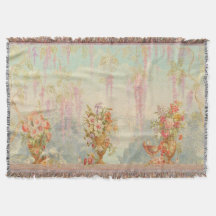 Vintage Pastel Azul, Cor-de-Rosa Verde, Floral Ele