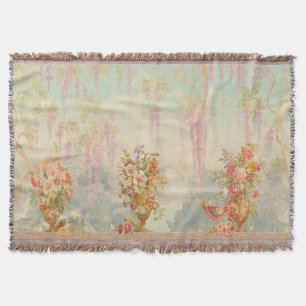 Cobertor Vintage Pastel Azul, Cor-de-Rosa Verde, Floral Ele