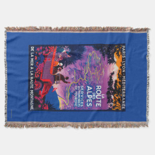 Cobertor Vintage PosterEurope do DES Alpes da rota do La