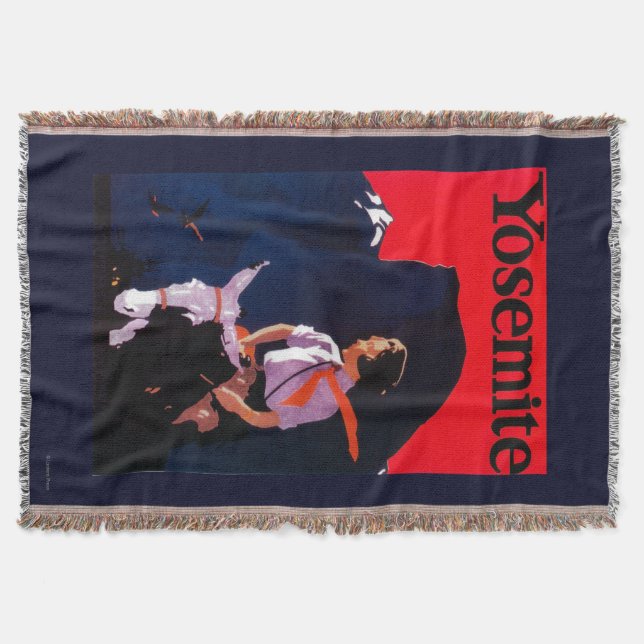 Cobertor Vintage PosterYosemite de Yosemite, CA (Frente)