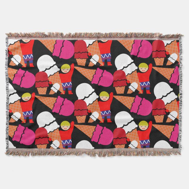 Cobertor Vintage Retro Sorvete Art (Frente)