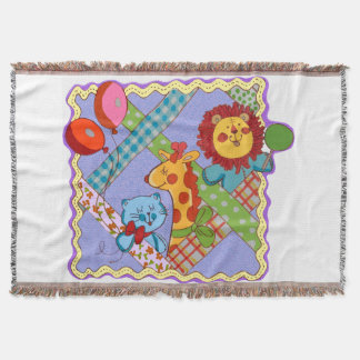 Cobertor Vintage Safari Animals Throw Blanket