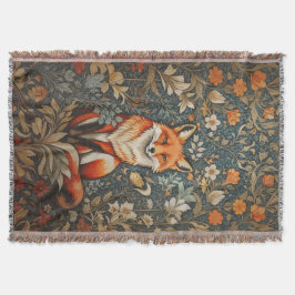 Cobertor Vintage Sitting Fox William Morris Inspirou Floral