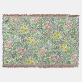 Cobertor Vintage William Morris Bower Flowers Greenery