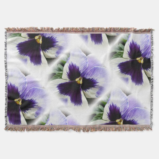 Cobertor violeta profunda sobre violeta tricolor branca (Frente)