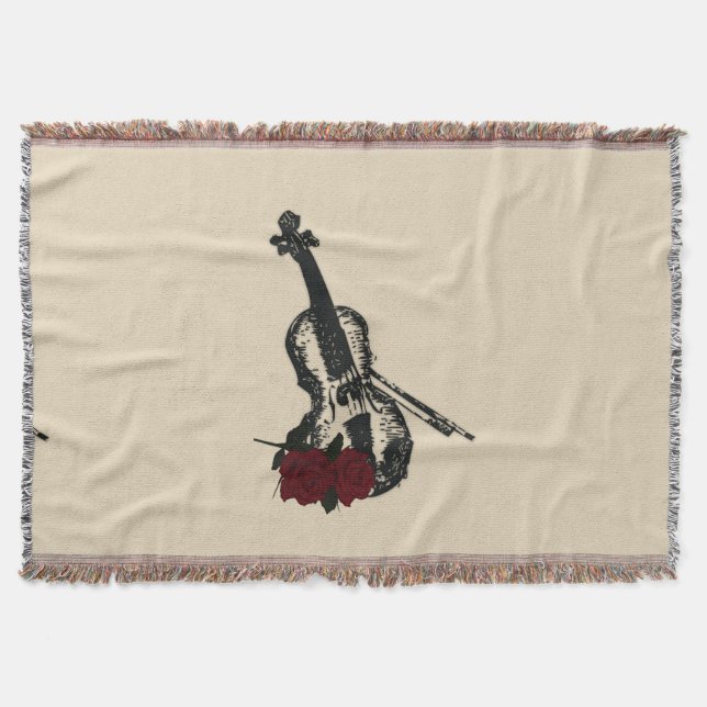 Cobertor Violino e Rosas (Frente)