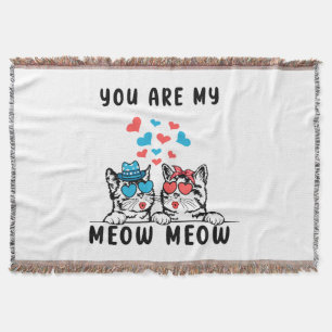 Cobertor Você É Meu Casal Gato Meow Meow Dia dos Namorados