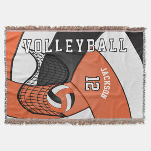 Cobertor Voleibol 🏐 bola esportiva em laranja, branco e