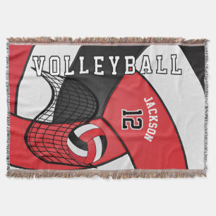 Cobertor Voleibol 🏐 bola esportiva em vermelho, branco e