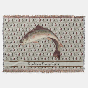 Cobertor Voo Pesca Vintage Voa Truta Arco-Íris