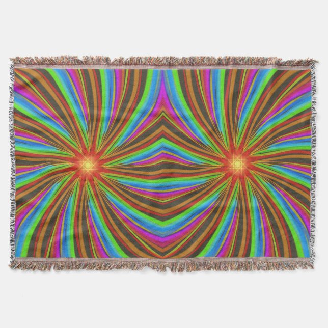 Cobertor Vórtice Espiral Neon – Design de Movimento Fractal (Frente)