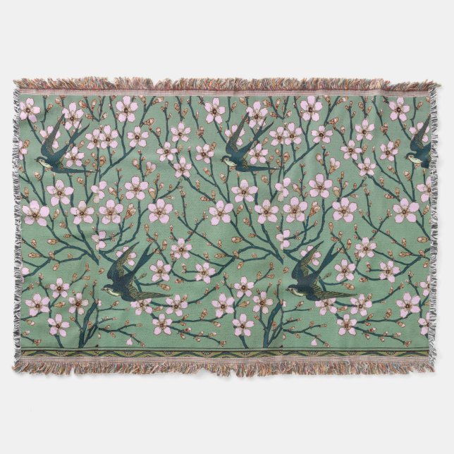 Cobertor Walter Crane Swallows and Almonds Throw Blanket (Frente)