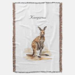 Cobertor Wanderer de Outback: Costume de Watercolor Kangaro