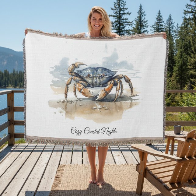 Cobertor Watercolor Beach Crab (Criador carregado)