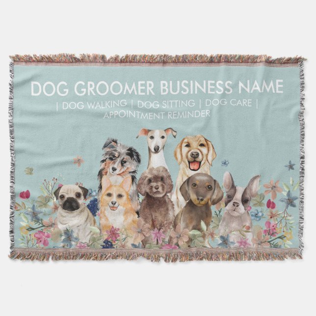 Cobertor Watercolor Dog Greenery (Frente)