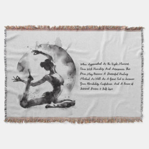 Cobertor Watercolor Yoga Reiki - Pose Rei Pigeon De Uma Per