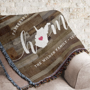 Cobertor West Virginia Home State Personalizado Wood Look