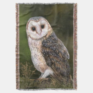 Cobertor Western Barn Owl - Imagem de Cores-d'Água 