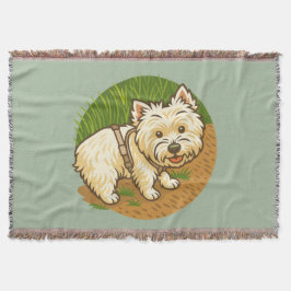 Cobertor Westie feliz na Trilha da Natureza