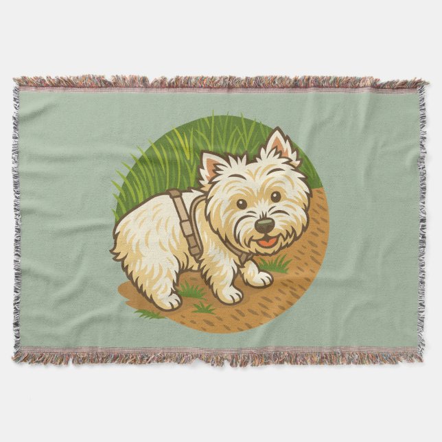 Cobertor Westie feliz na Trilha da Natureza (Frente)