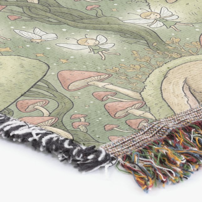 Cobertor Whimsical Sleeping Bunny & Fairies (Canto)