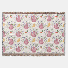 Cobertor Whimsical Tea Time Doodle Throw Blanket