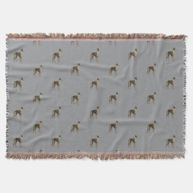 Cobertor Whippet - Whippet contra fundo cinza (Frente)