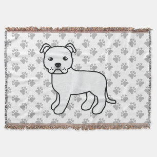 Cobertor White English Staffordshire Bull Terrier Dog