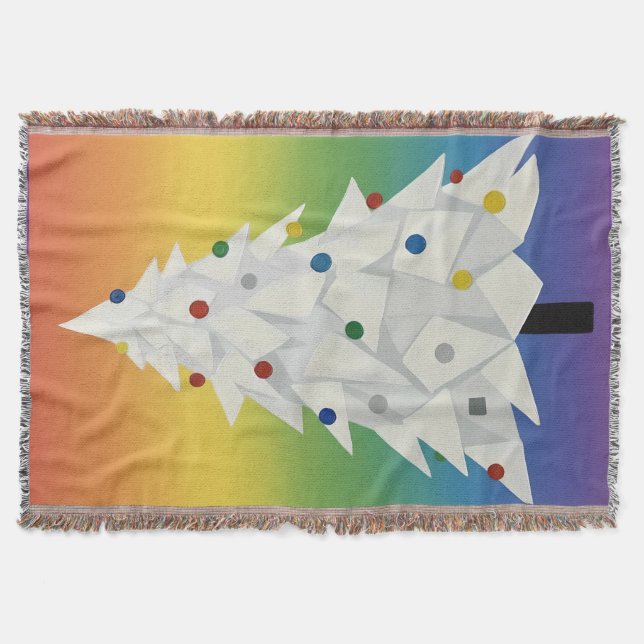 Cobertor White origami Christmas Tree  (Frente)