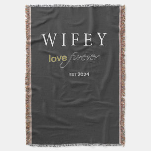 Cobertor Wifey personalizado data de registro do Amor etern