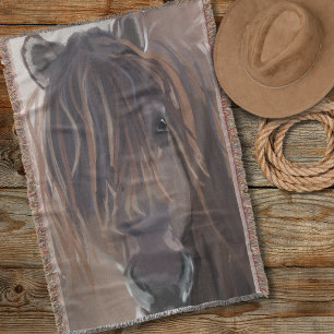 Cobertor Wild Bay Brown Horse Engraçado Cabelo Engraçado
