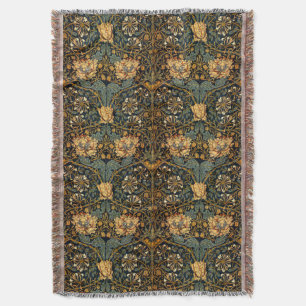 Cobertor William Morris Antique Honeysuckle Padrão Floral