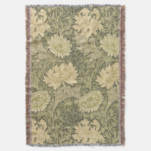 Cobertor William Morris Chrysanthemum Sage Flower