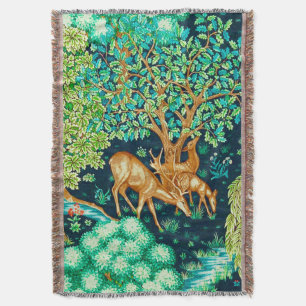 Cobertor William Morris Deer por um Impressão de Brook Tap