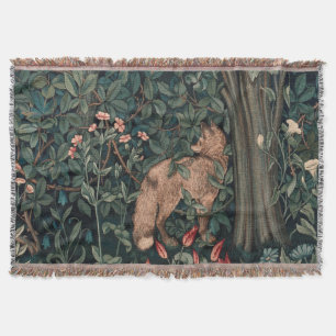 Cobertor William Morris Greenery Fox Willife