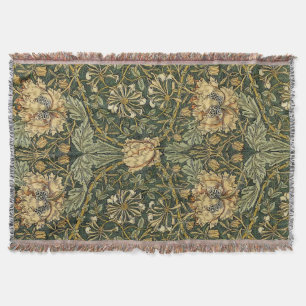 Cobertor William Morris Honeysuckle Green Floral