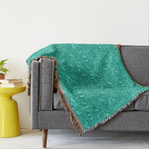 Cobertor William Morris Indian, Turquoise e Light Aqua