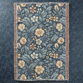 Cobertor William Morris Inspired Botanical Style Pattern