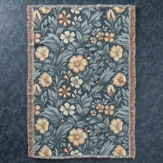 Cobertor William Morris Inspired Botanical Style Pattern