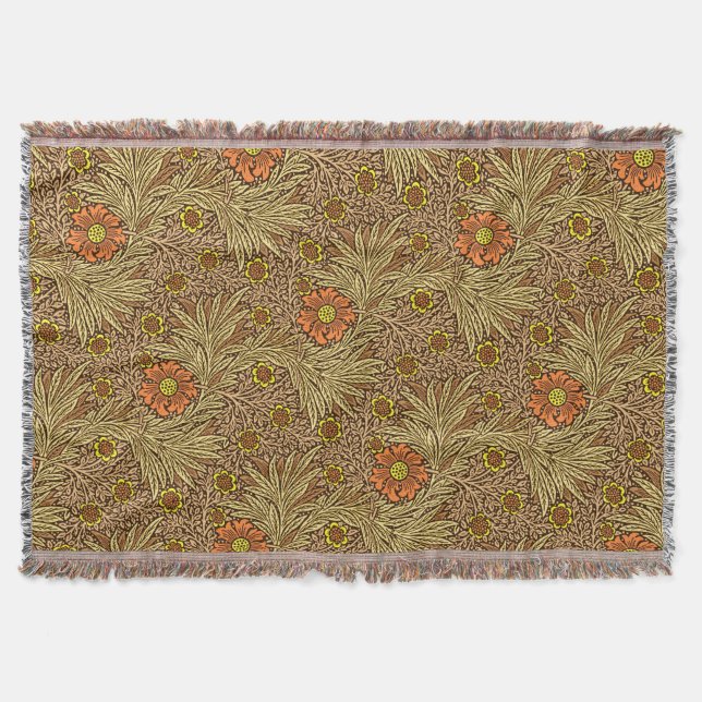 Cobertor William Morris Marigold, Copper Brown e Orange (Frente)