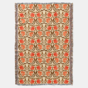 Cobertor William Morris Pimpernel, Mandarin Orange & Brown
